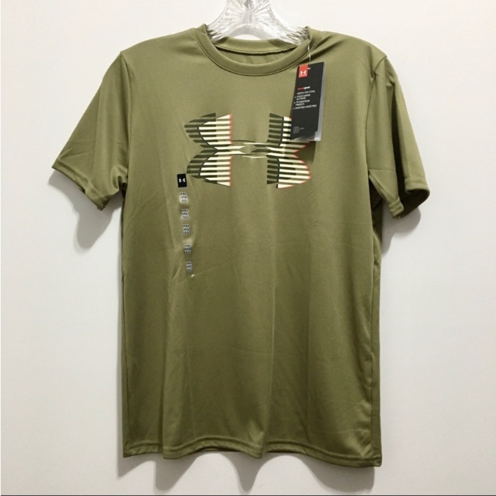 🔻🆕 Under Armour Boys Olive Green Tee Shirt - Picture 3 of 6